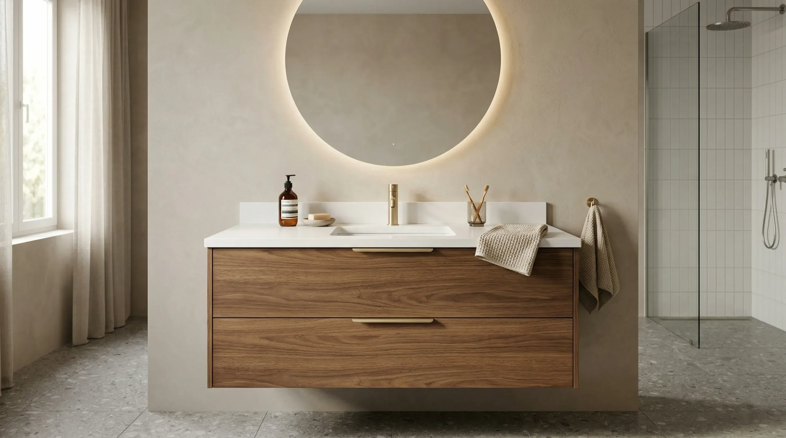 48 Inch Apartment Floating Bathroom Vanity with Soft-Close Drawers