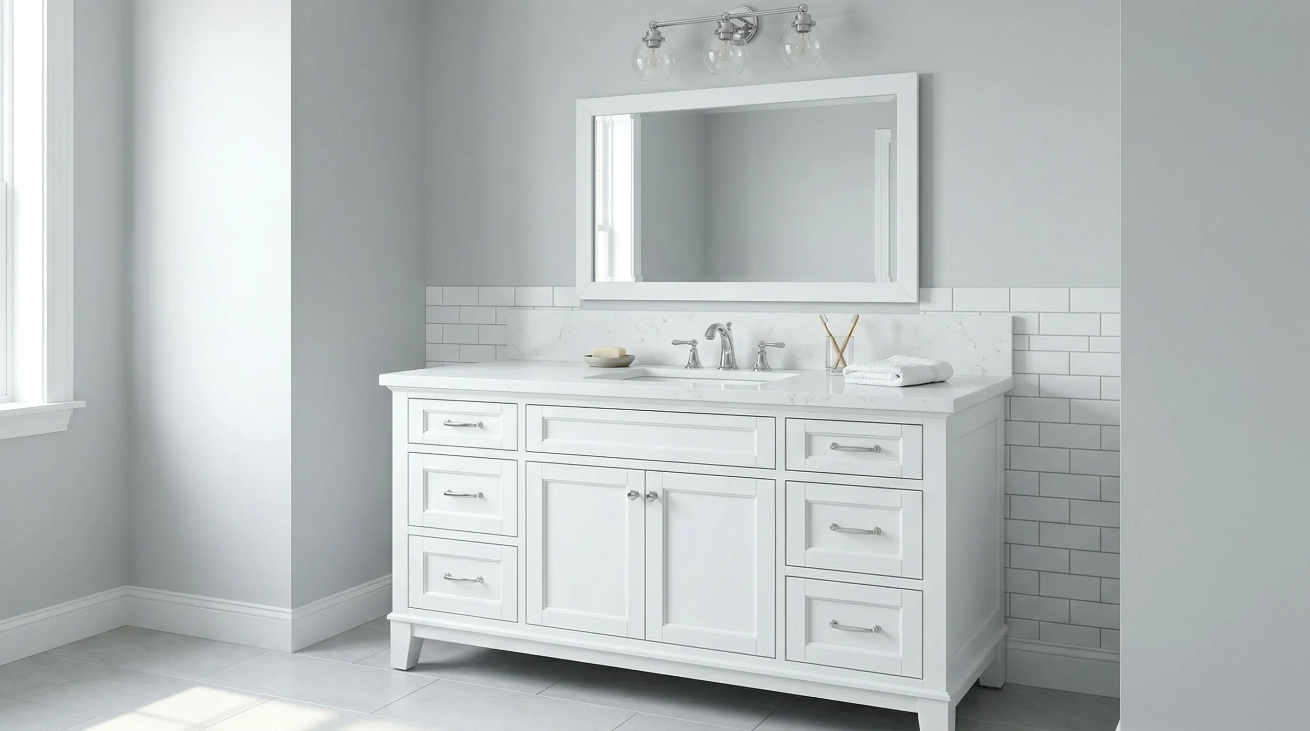 72 Inch Freestanding American Bathroom Vanity Double Sink for Master Baths