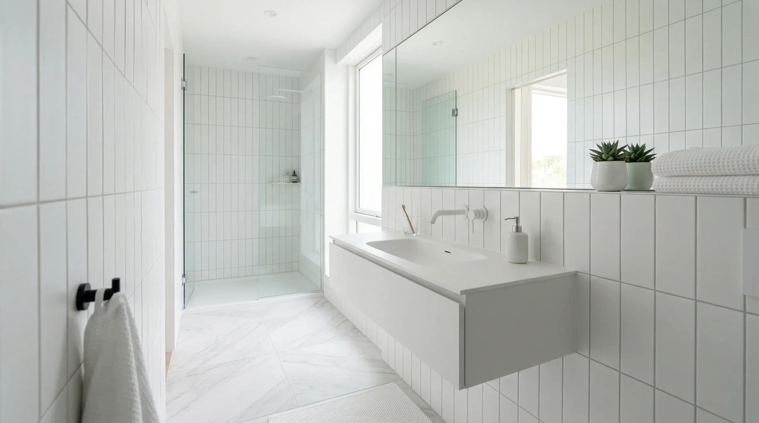 Narrow Depth Apartment Floating Bathroom Vanity for Tight Layouts