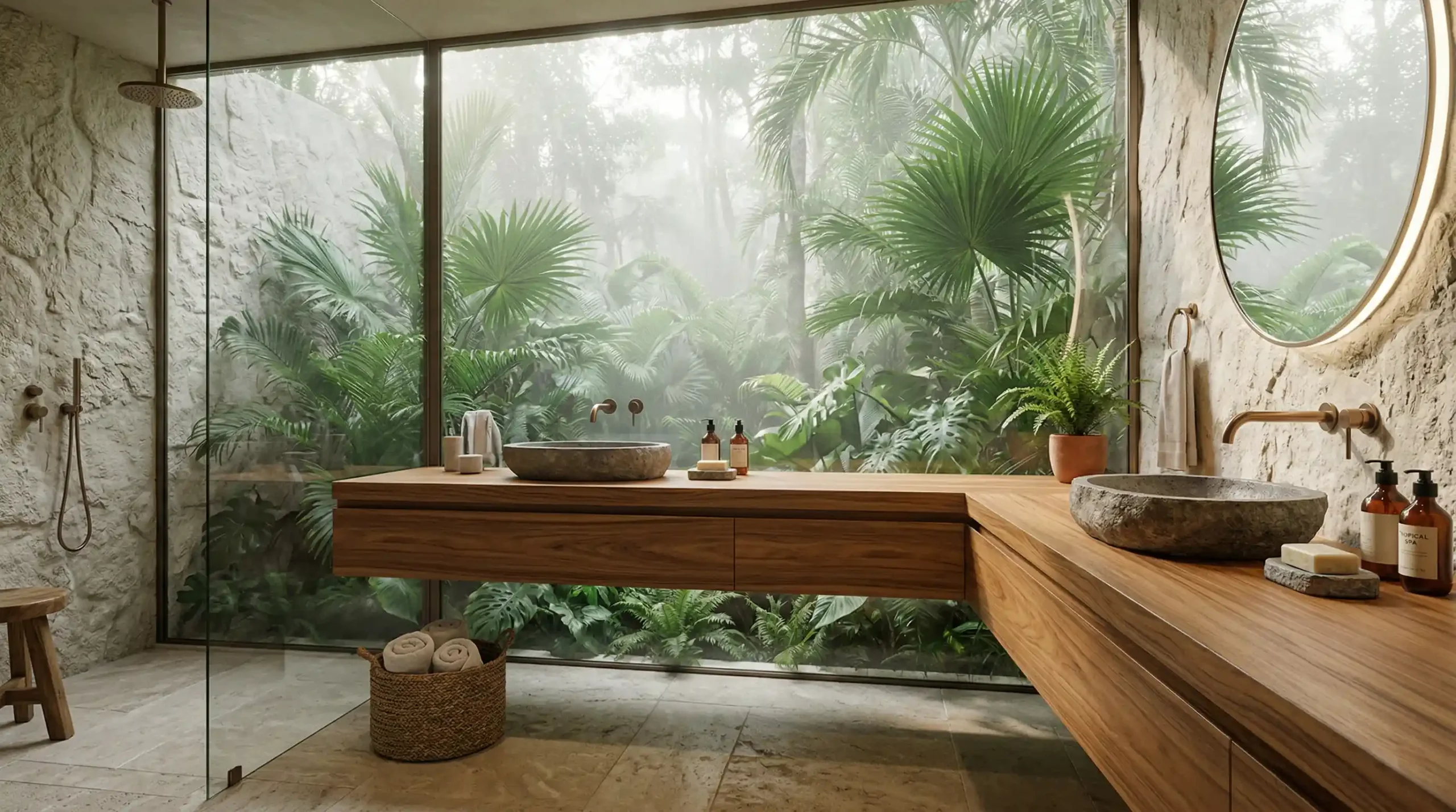 Rustic Reclaimed Wood Villa Floating Bathroom Vanity