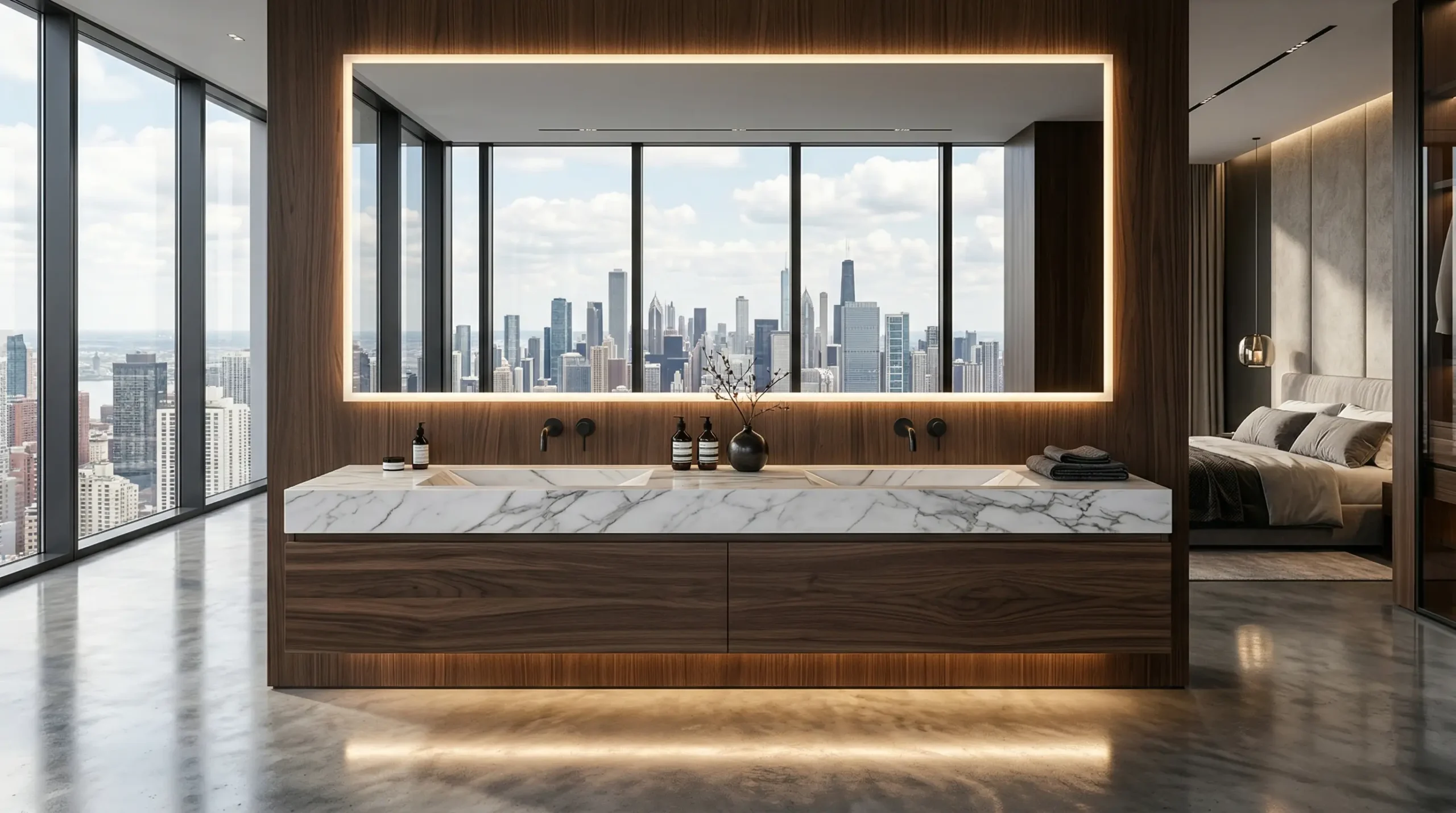 Custom Apartment American Bathroom Vanity for Luxury Condo Developments