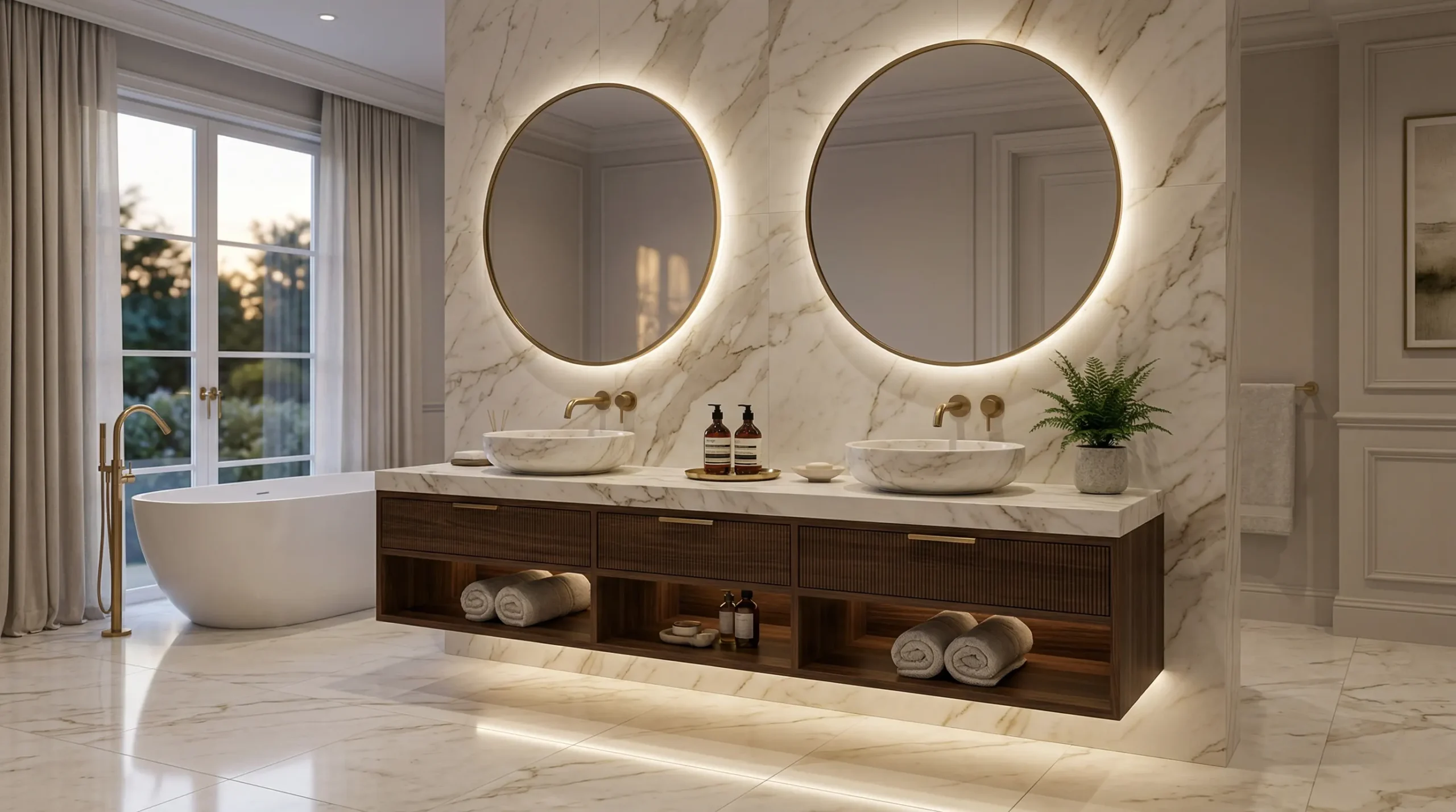 Bespoke 72 Inch Double Sink Custom Floating Bathroom Vanity