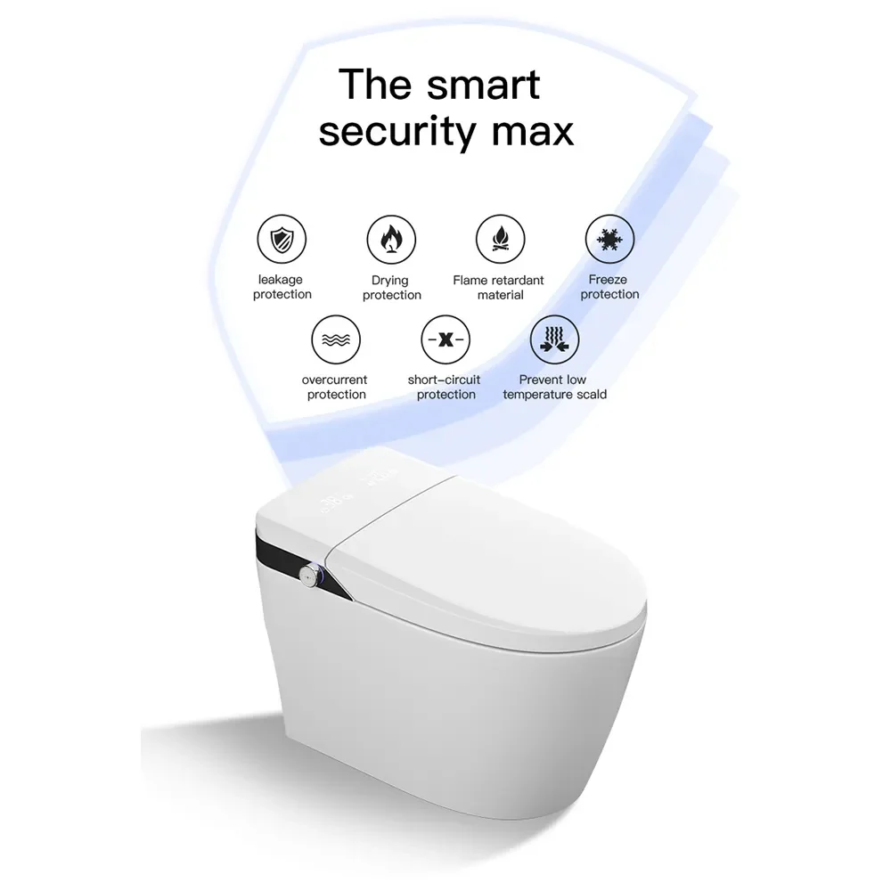 W7 Freestanding Integrated Bathroom Smart Toilet with Safety Protection for Villa