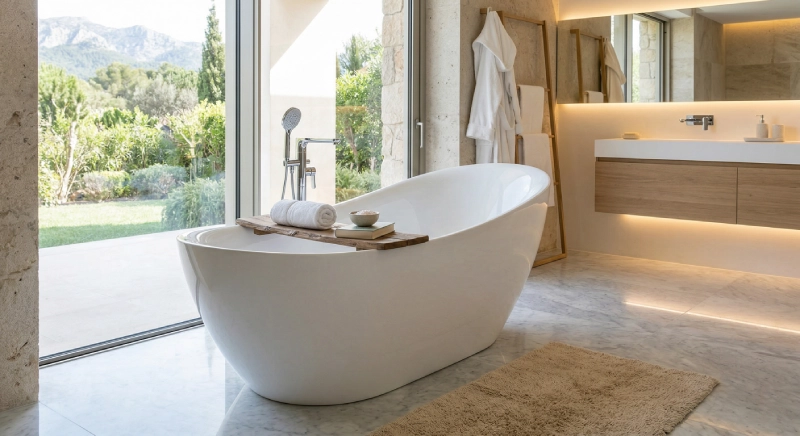 Ergonomic acrylic bathtub