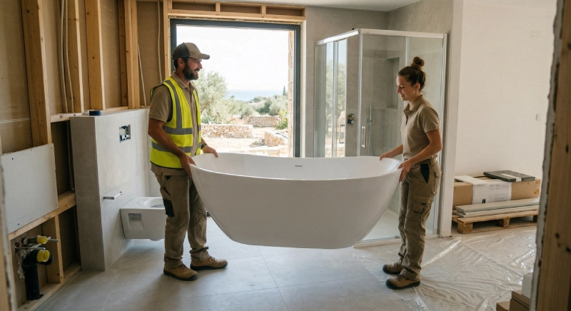 Lightweight acrylic bathtub