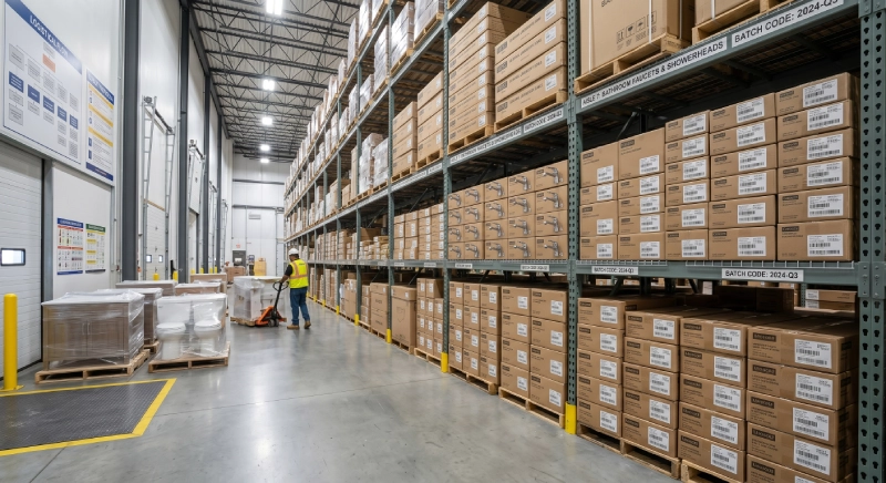 Luxury bathroom supply chain warehouse inventory control