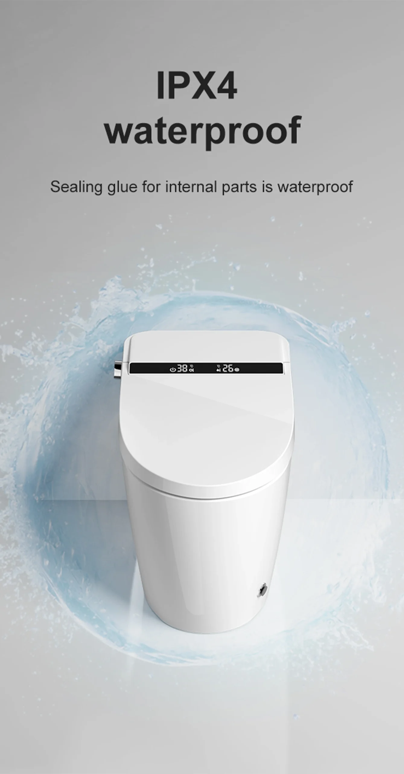 W1 Freestanding Waterproof White Bathroom Smart Toilet for Villa Project