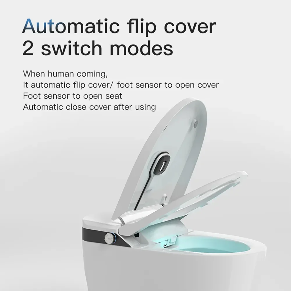 W7 Freestanding Integrated Bathroom Smart Toilet with Automatic Flip Cover for Villa