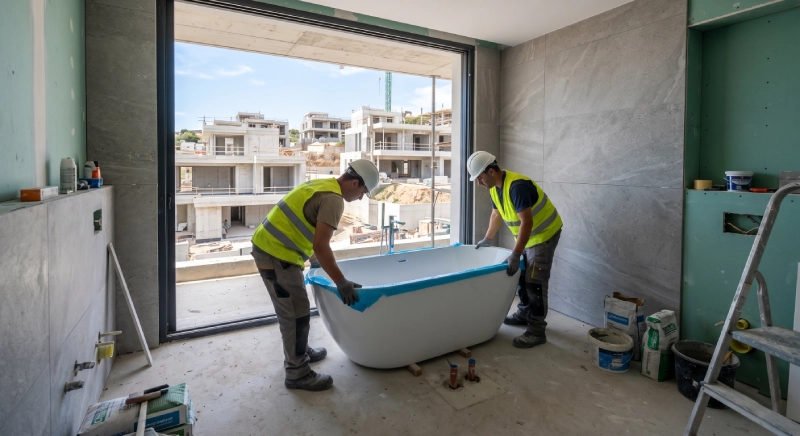 acrylic bathtub villa project installation case study Ethiopia