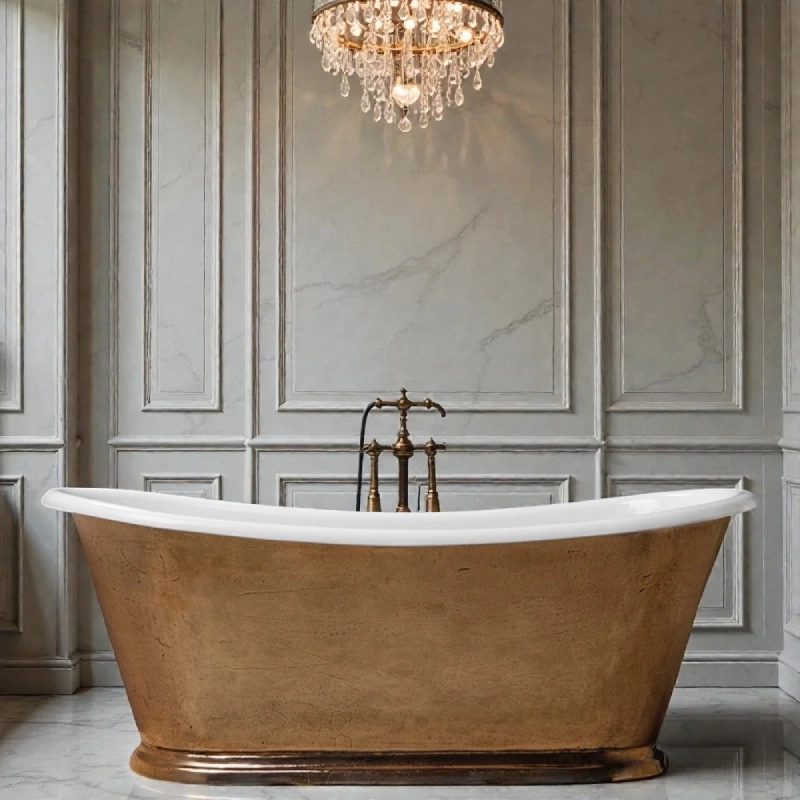 Qatar luxury villa bathroom cast iron bathtub project