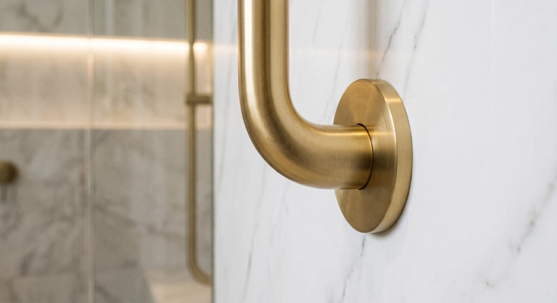 concealed ADA bathtub grab bar requirements installation with seamless luxury bathroom design