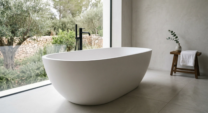 custom solid surface bathtub seamless design