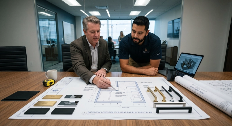 developers planning ADA bathtub grab bar requirements in luxury bathroom procurement and design process
