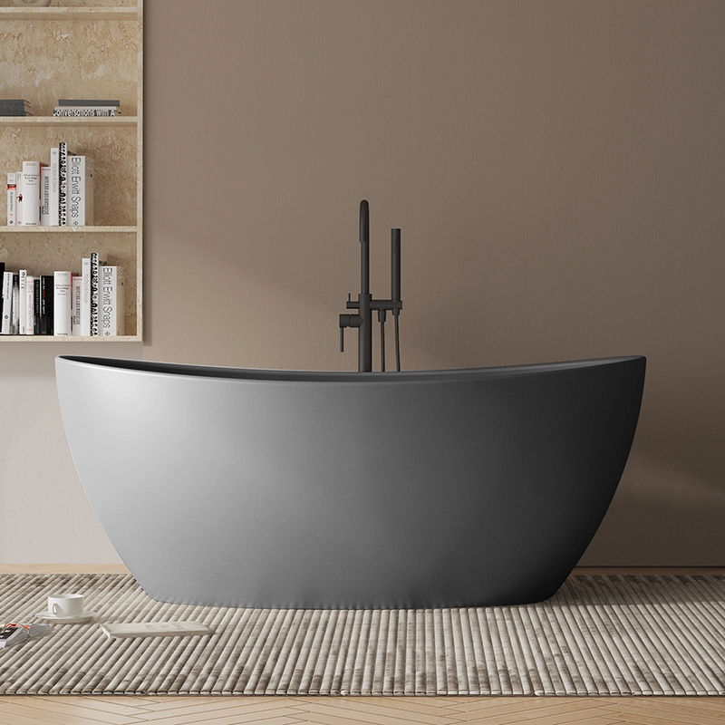 stone grey solid surface bathtub