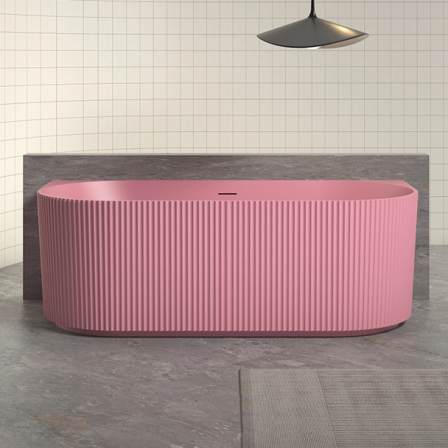 pink solid surface bathtub