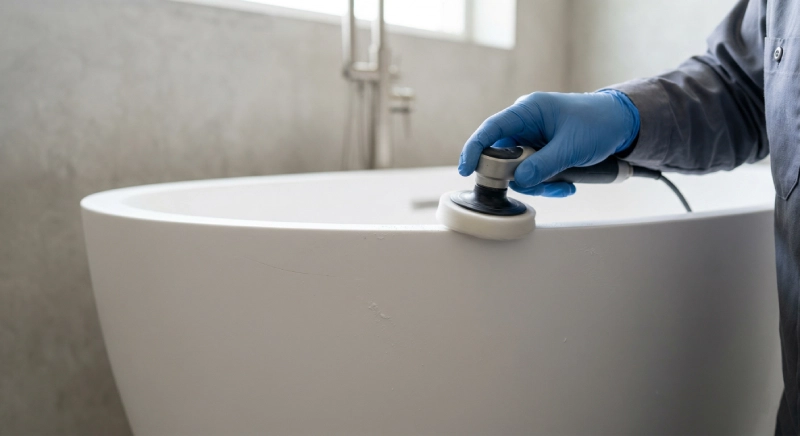 repairable solid surface bathtub