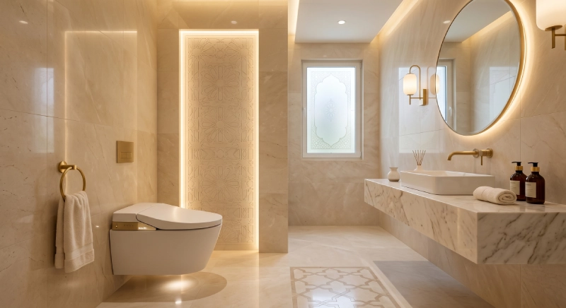 smart toilet luxury villa bathroom project