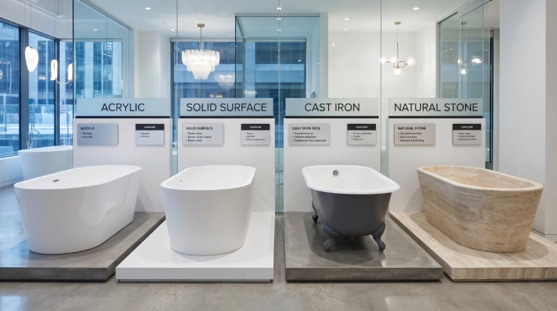 types of bathtub materials comparison for real estate projects
