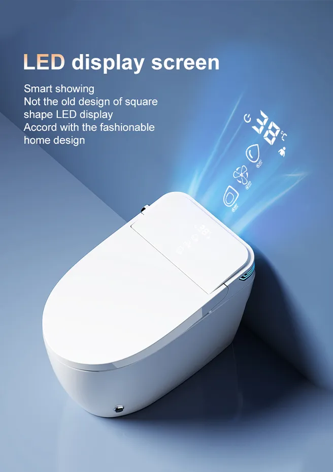 W4 Tankless Integrated Bathroom Smart Toilet with LED Display Screen for Luxury Villa