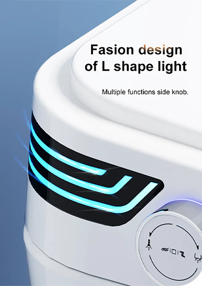 W4 Tankless Integrated Bathroom Smart Toilet with L Shape Light for Luxury Villa