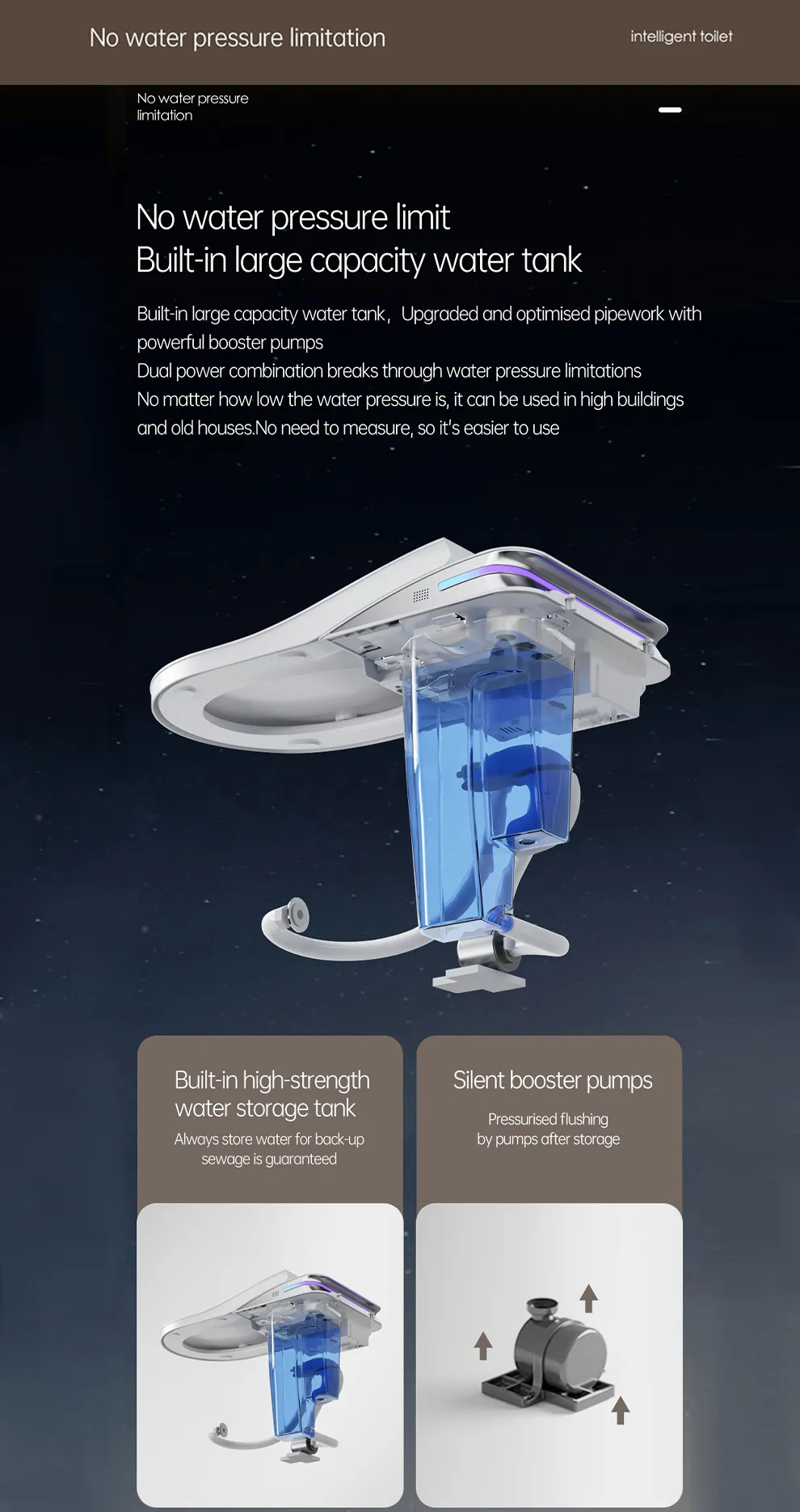 U6 Freestanding Bathroom Smart Toilet with Foot Sensor Flushing for Apartment Project