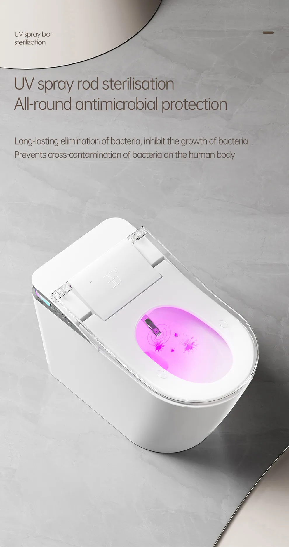 U6 Freestanding Bathroom Smart Toilet with Foot Sensor Flushing for Apartment Project
