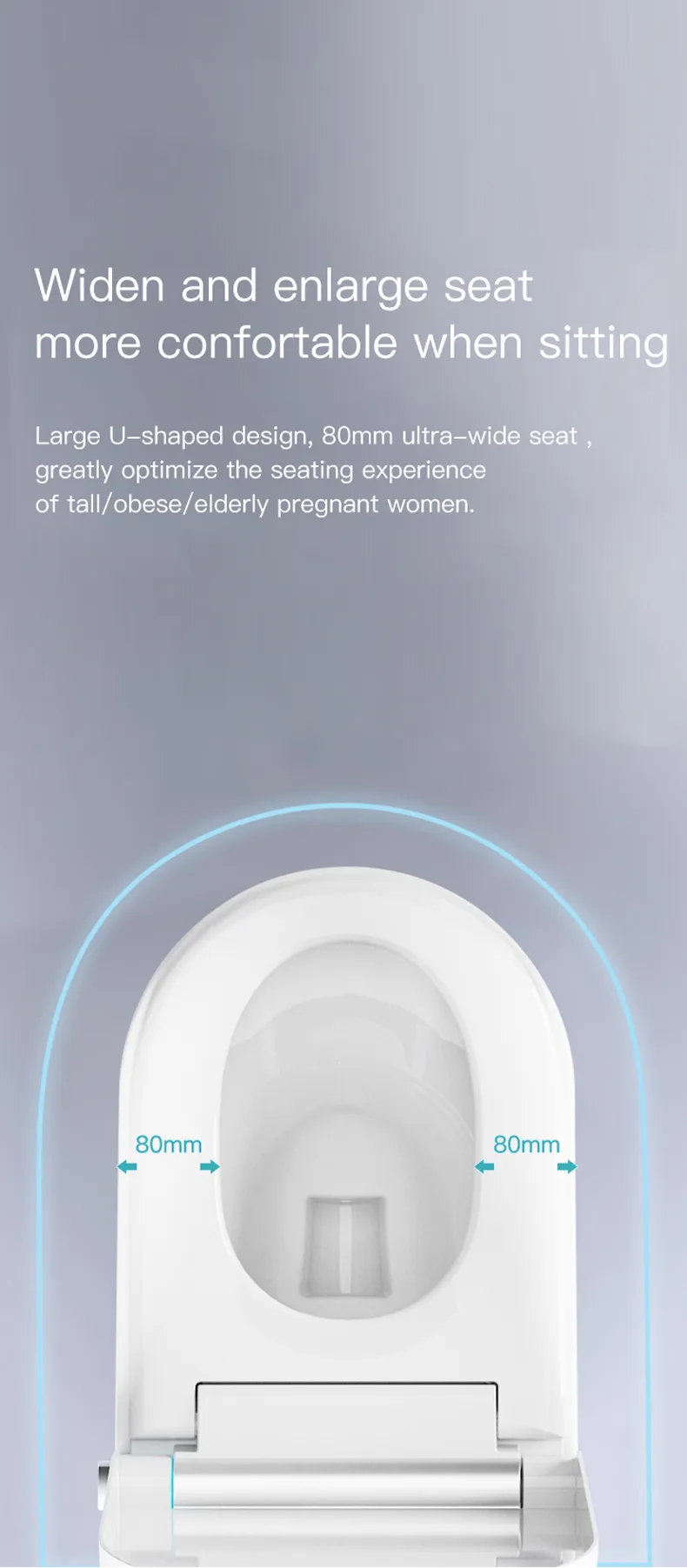 U5 Bathroom Tankless Smart Toilet with Enlarged Seat for Elegant Townhouse