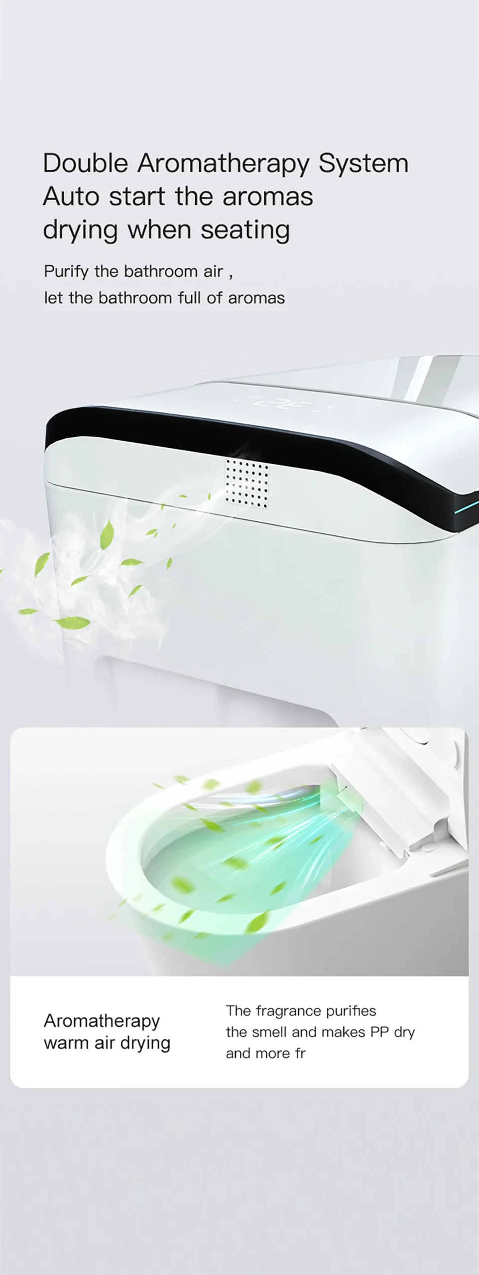 U2 Freestanding Bathroom Smart Toilet with Dual Fragrance System for Modern Resort