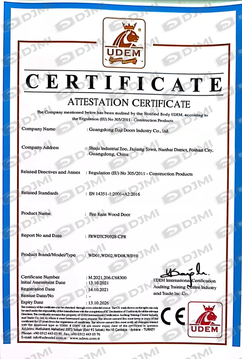 Global manufacturing standard compliance certificate