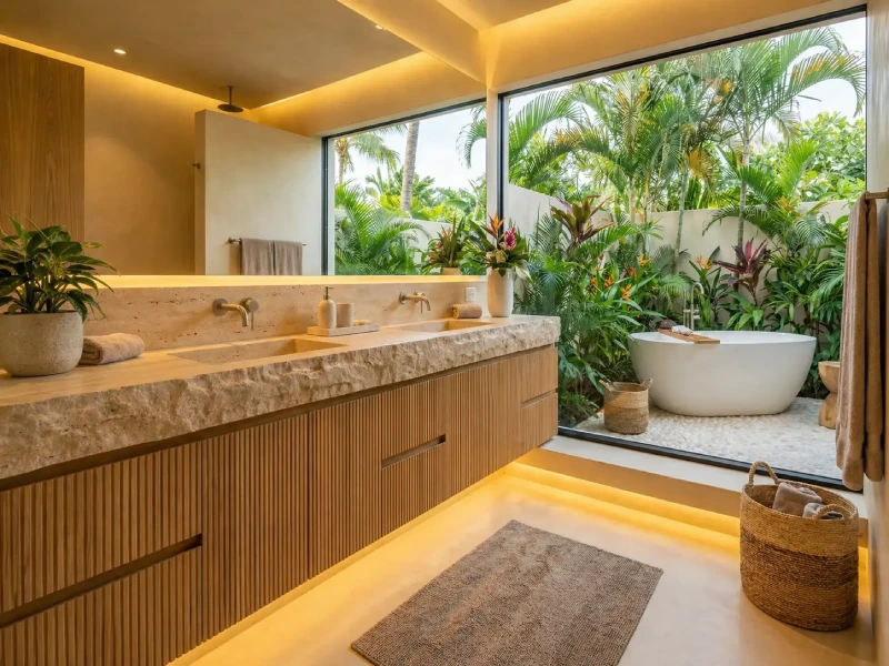 Luxury Hotel Wood Vanities and Custom Bathroom OEM Designs