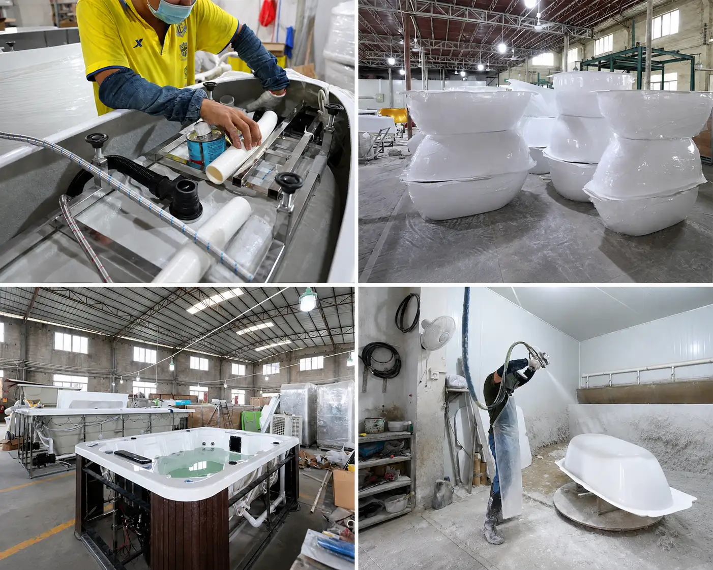 Bathtubs coordinated for hotel resort and apartment bathroom layouts