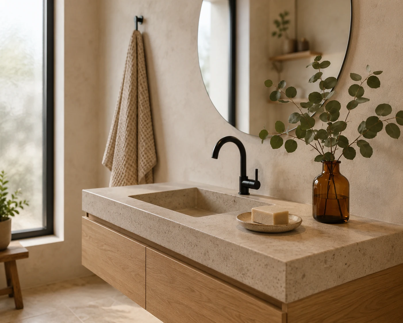 Bathroom sinks and basins matched to hotel hospital and apartment project specifications