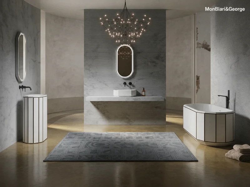BERYL SERIES diamond-faceted solid surface bathroom collection for luxury commercial projects
