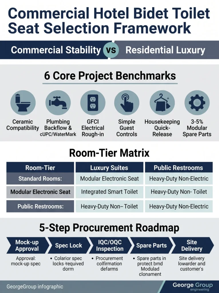 Commercial hotel bidet toilet seat selection framework and procurement decision matrix across guestroom tiers