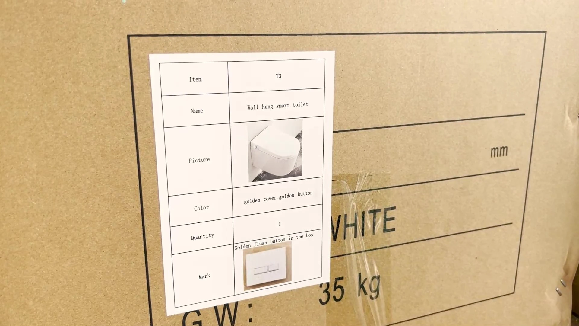 Toilet export packaging inspection and project carton labeling reference