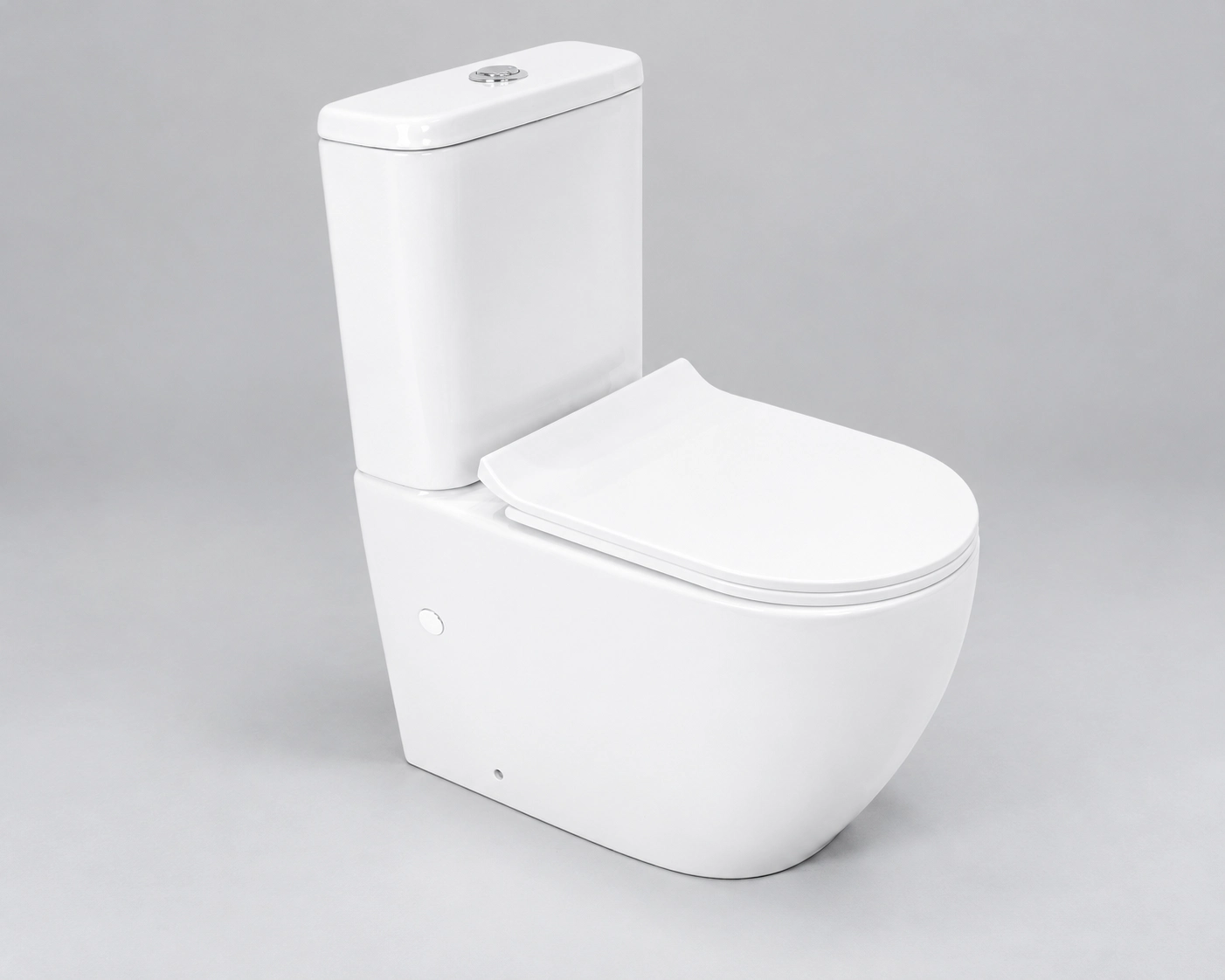 Two-piece ceramic toilet for commercial bathroom projects