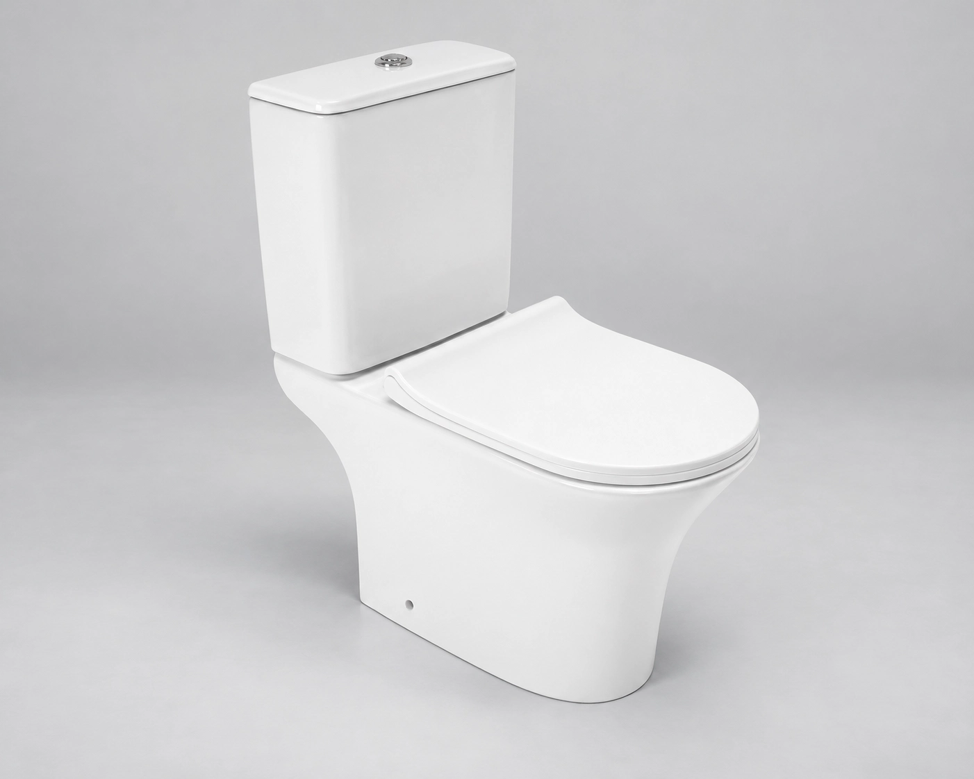 Floor-mounted toilet for hotel and residential project bathrooms