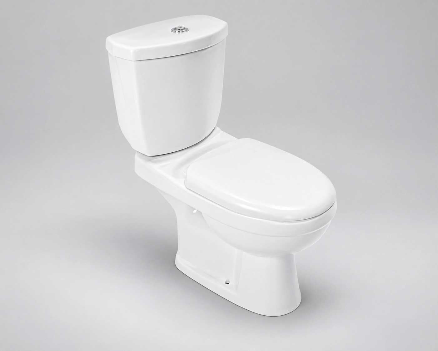 Compact toilet for bathrooms with limited floor space