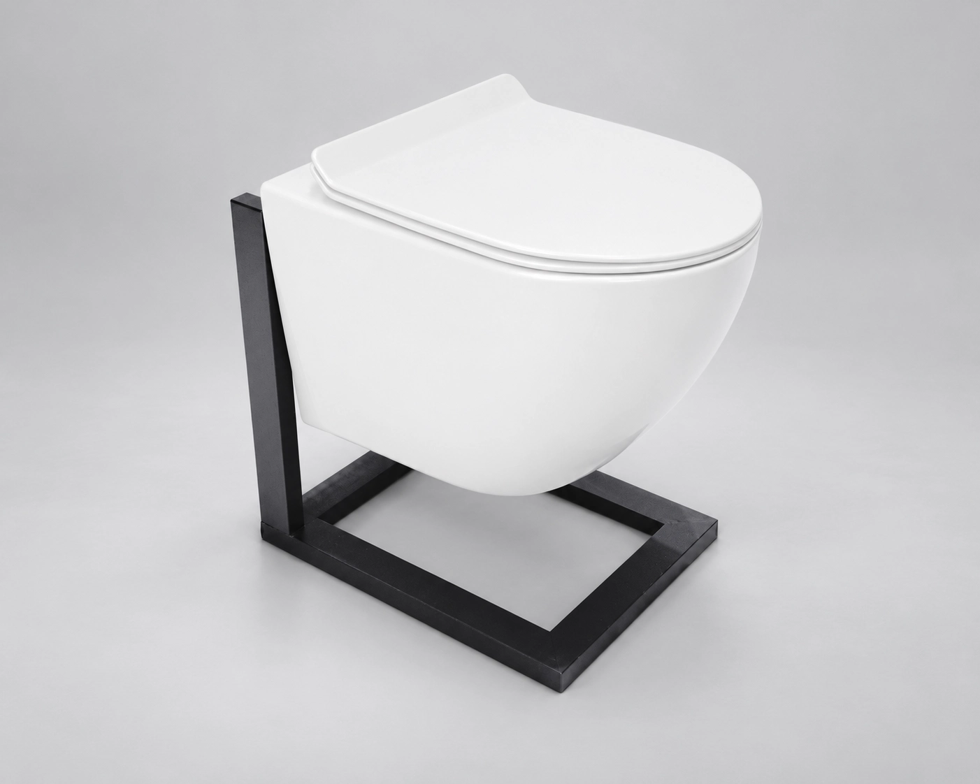 Compact wall-hung toilet for space-efficient bathroom layouts