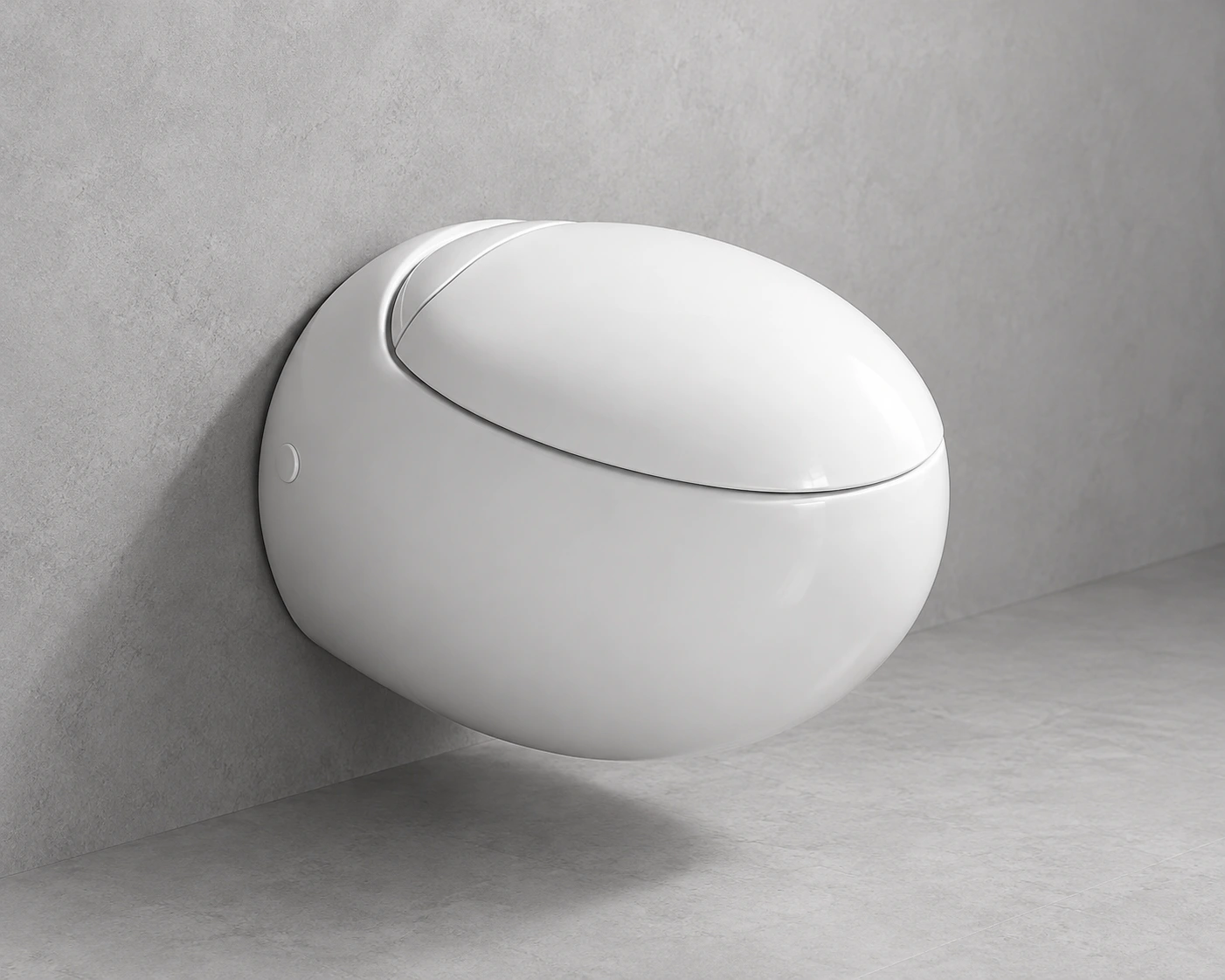 Round wall-hung toilet design for project bathrooms
