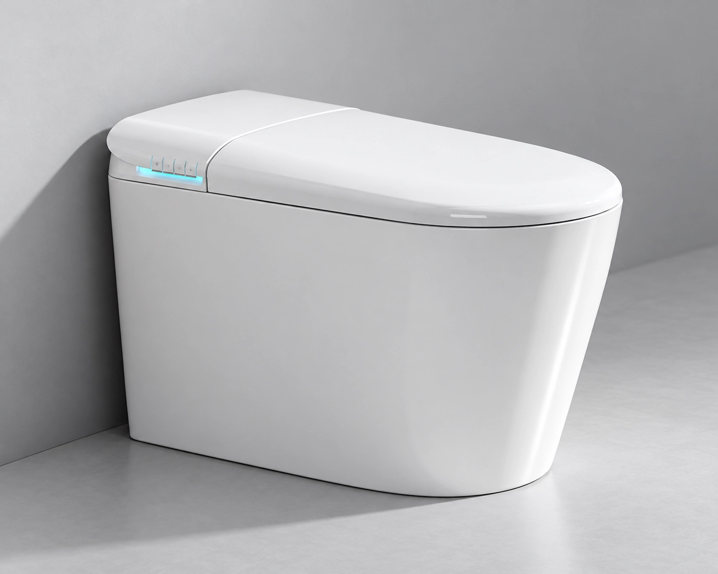 One-piece smart toilet for hotel and residential bathrooms