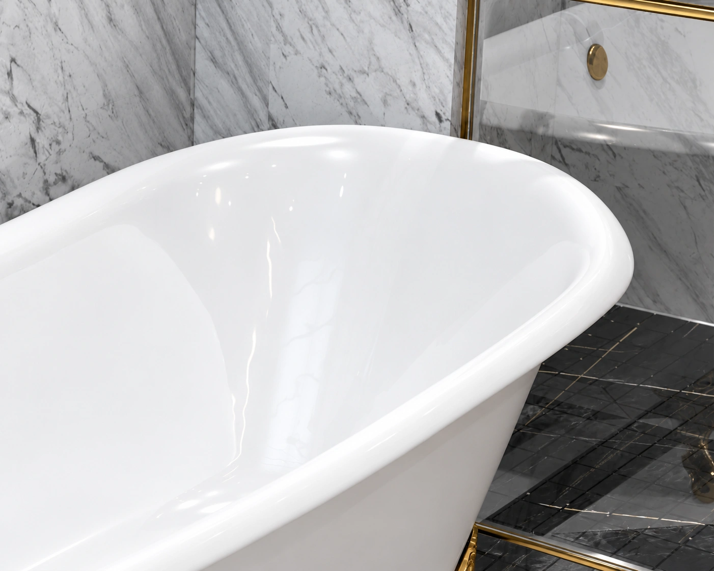 Solid surface and stone resin bathtub material with smooth architectural surface finish